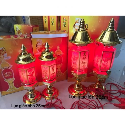 Đèn Thờ Cúng Lục Giác Nhỏ Trung Lớn