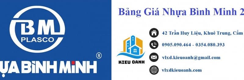 Bảng Giá Nhựa Bình Minh 2021 - Kiều Oanh