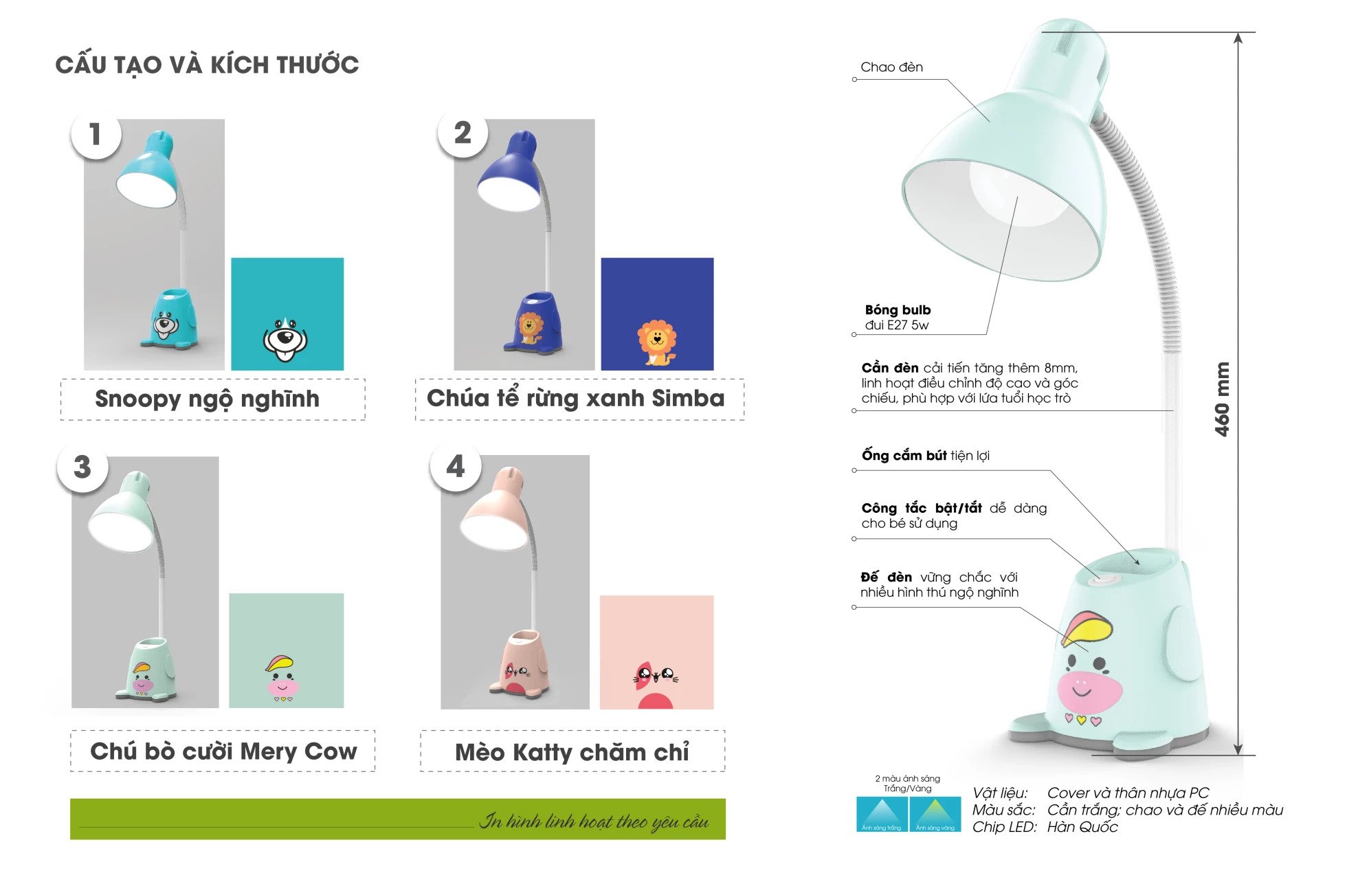 Đèn Bàn Học LED Chống Cận Thị Rạng Đông RD-RL-24.V2 4 Đèn Bàn Học LED Chống Cận Thị Rạng Đông RD-RL-24.V2