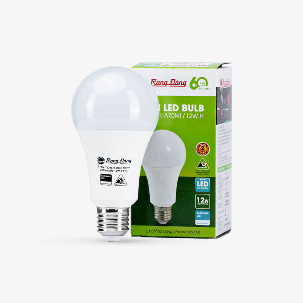 Bóng đèn LED BULB tròn 12W Rạng Đông - A70N1/12W 3 Bóng đèn LED BULB tròn 12W Rạng Đông