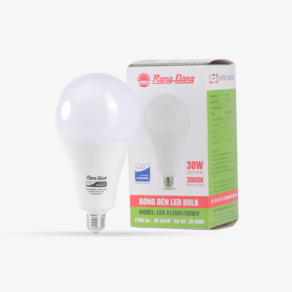 Bóng đèn LED BULB tròn 30W Rạng Đông - TR100N1/30W.H 1 Bóng đèn LED BULB tròn 30W Rạng Đông - TR100N1/30W.H