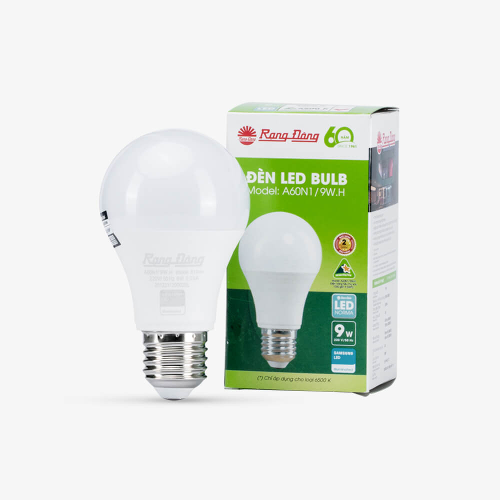 Bóng đèn LED BULB tròn 9W Rạng Đông - A60N1/9W.H 1 Bóng đèn LED BULB tròn 9W Rạng Đông