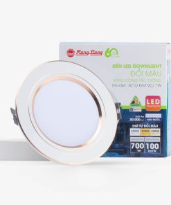 Đèn LED Âm Trần Downlight Đổi màu 7W Viền Vàng