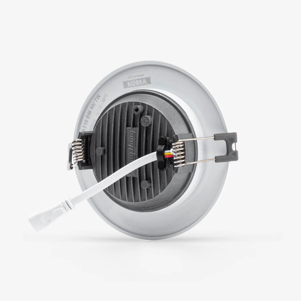 Đèn LED Âm Trần Downlight Đổi màu 7W Rạng Đông 4 Đèn LED Âm Trần Downlight Đổi màu 7W Viền Vàng