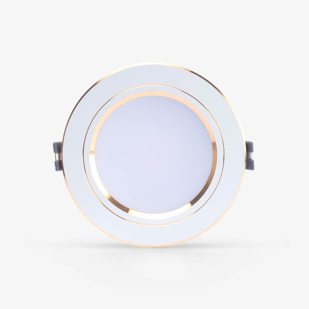 Đèn LED Âm Trần Downlight Đổi màu 7W Rạng Đông 2 Đèn LED Âm Trần Downlight Đổi màu 7W Viền Vàng