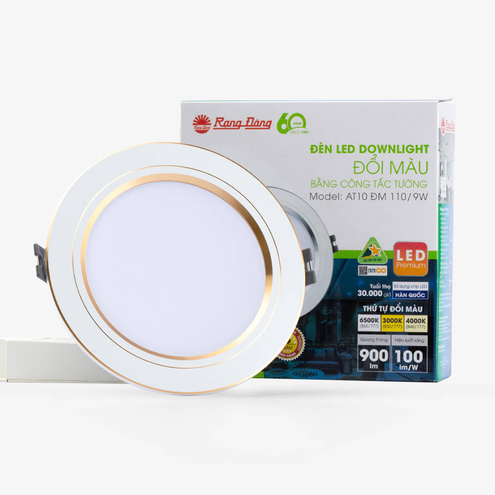 Đèn LED âm trần Downlight đổi màu - Rạng Đông - AT10 ĐM 110/12W 1 Đèn LED âm trần Downlight đổi màu 9W