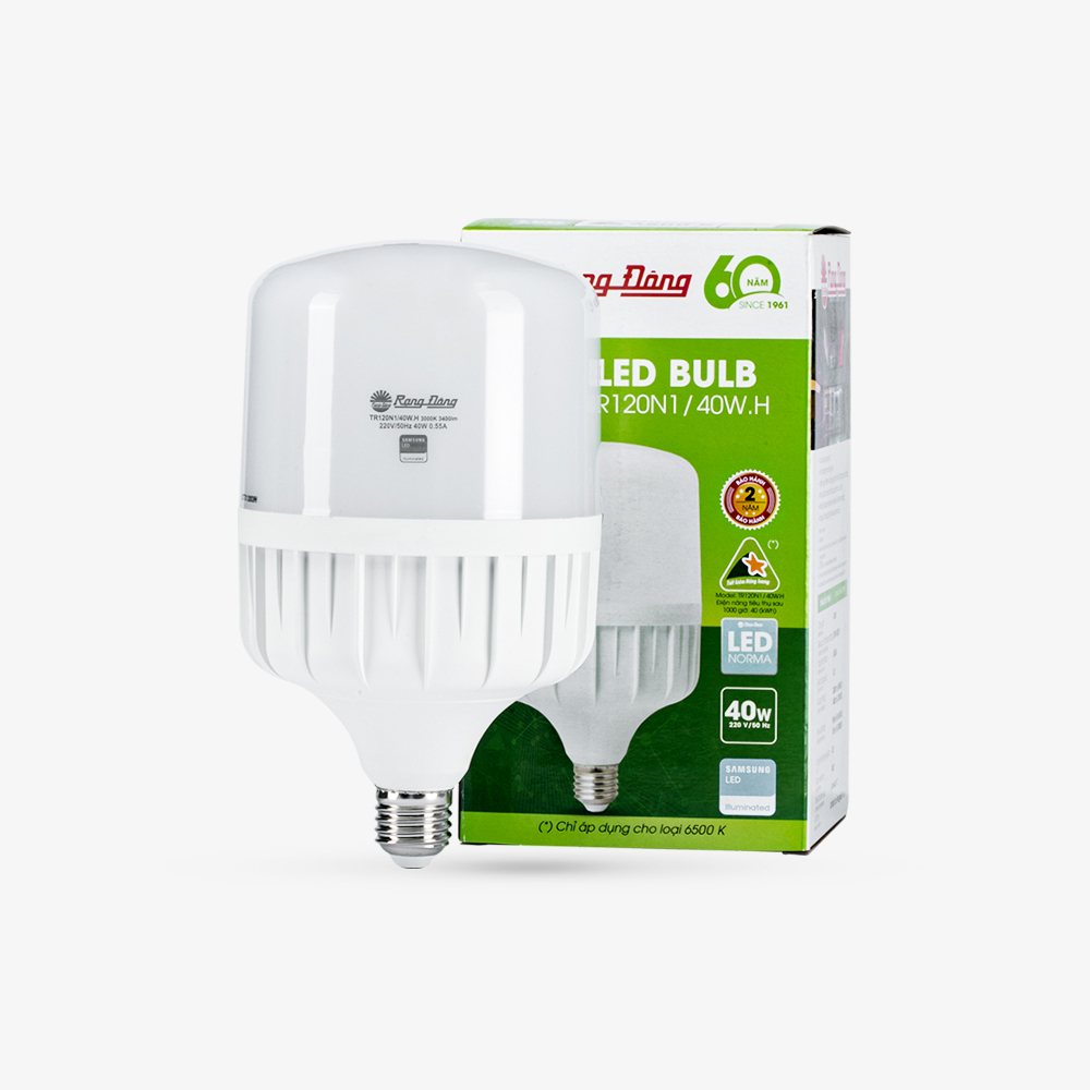 Bóng đèn LED BULB tròn 40W Rạng Đông - TR120N1/40W 1 Bóng đèn LED BULB tròn 40W Rạng Đông